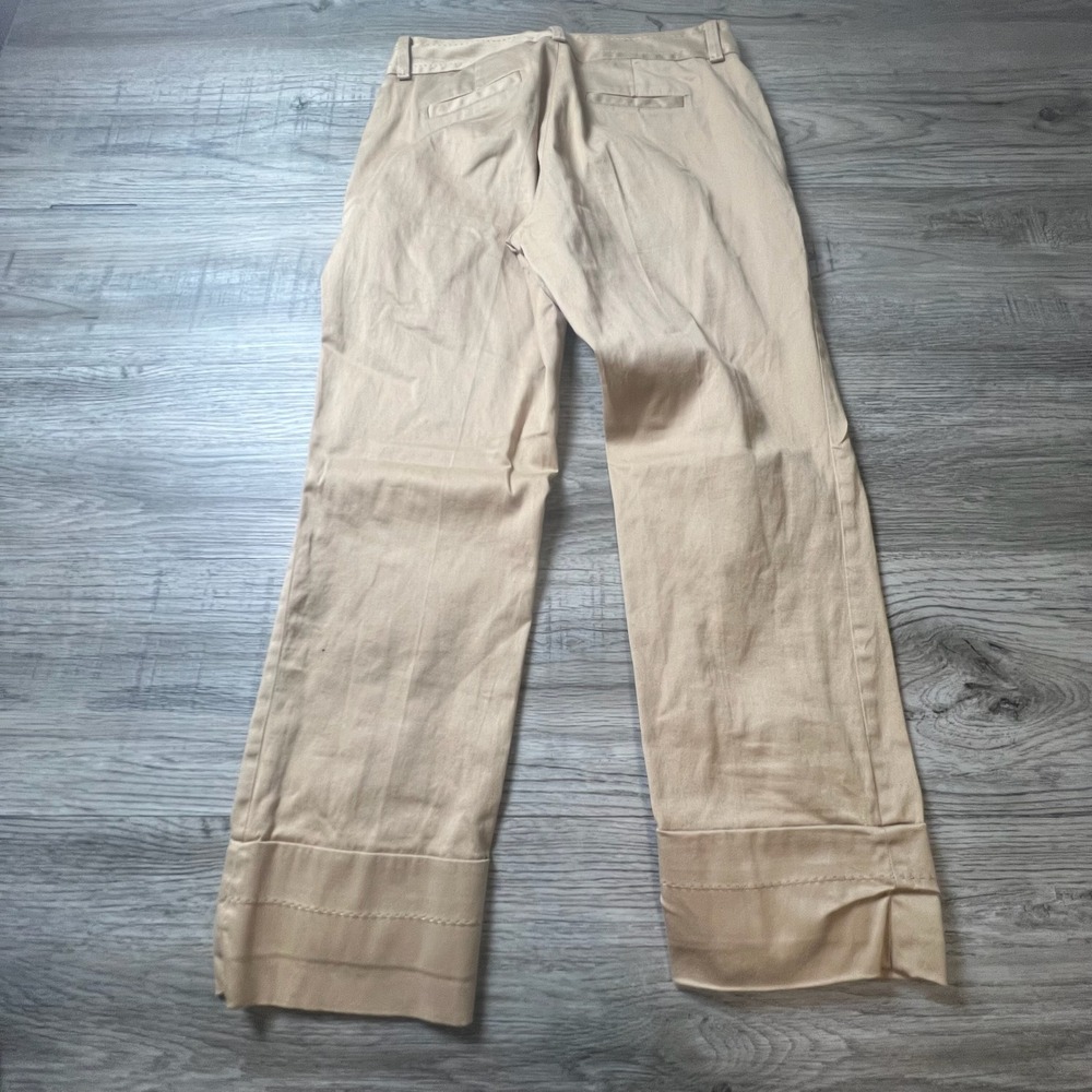 Banana Republic Martin Fit Pants Womens 2 Tan Straight Leg Pick‎ Stitch Khaki